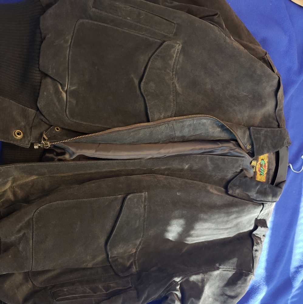 Mens black suede coat